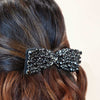 Embellished Crystal Hair Bow Alligator Clip - Black