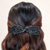 Embellished Crystal Hair Bow Alligator Clip - Black