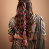 Utsav Mirror Boho Hair Tassels Parandi - Pink & Green