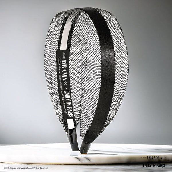 HDC x Emily in Paris Mesh Hair Band with Ribbon - Black
