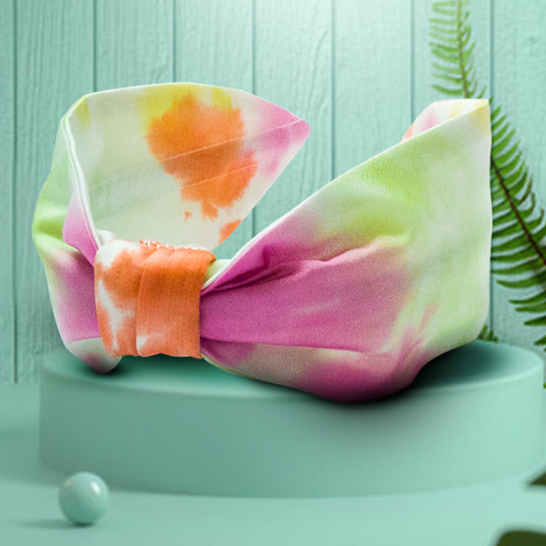 Tie-Dye Knotted Headband- Orange
