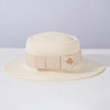 White Straw Flat Top Fedora Hat with Removable Bow Belt