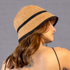 Crochet Bucket Hat - Tan & Black