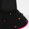 Oversized Embellished Beach Floppy Hat - Black