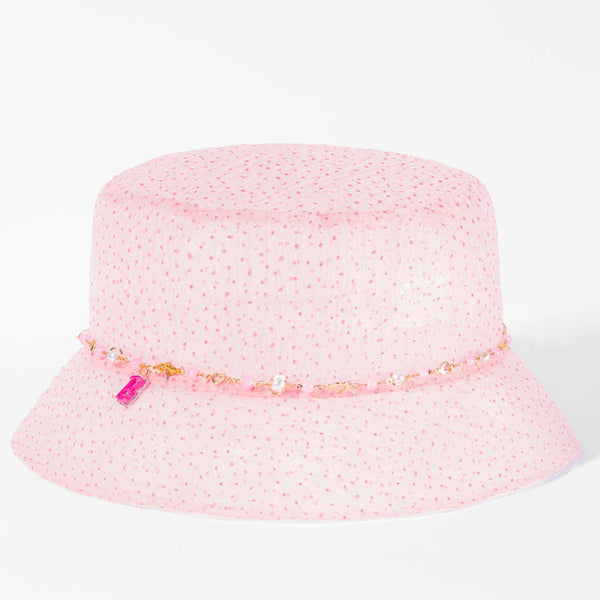Barbie Organza Pearl Bucket Hat - Light Pink