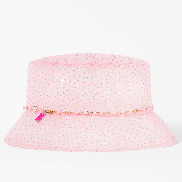 Barbie Organza Pearl Bucket Hat - Light Pink