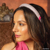 Barbie Rhinestone Puff Hair Band with Barbie Charm - Pink