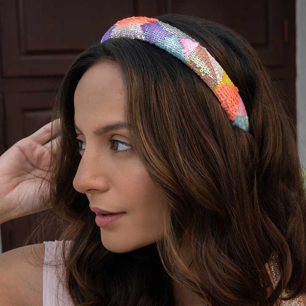 Camouflage Puff Hair Band - Pastel