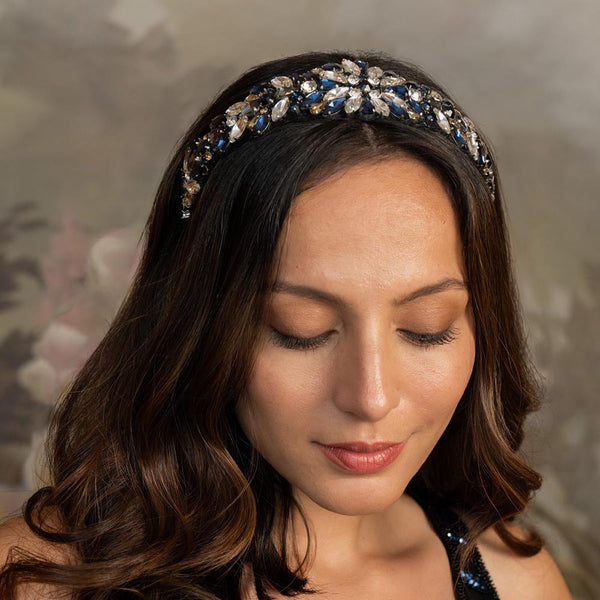 Rosemary Broad Headband - Dark Blue