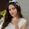 Embellished Evil Eye Puff Hair Band - Blue