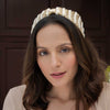 Irina Knotted Hair Band - White & Gold