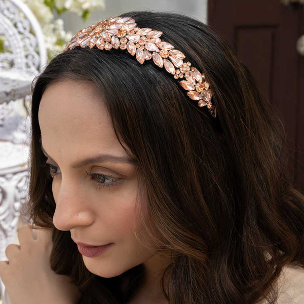 Rosemary Broad Headband - Rose Gold