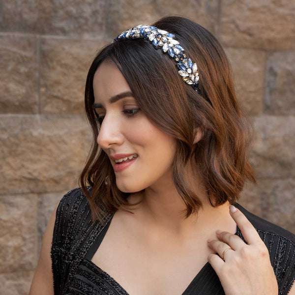 Rosemary Broad Headband - Dark Blue