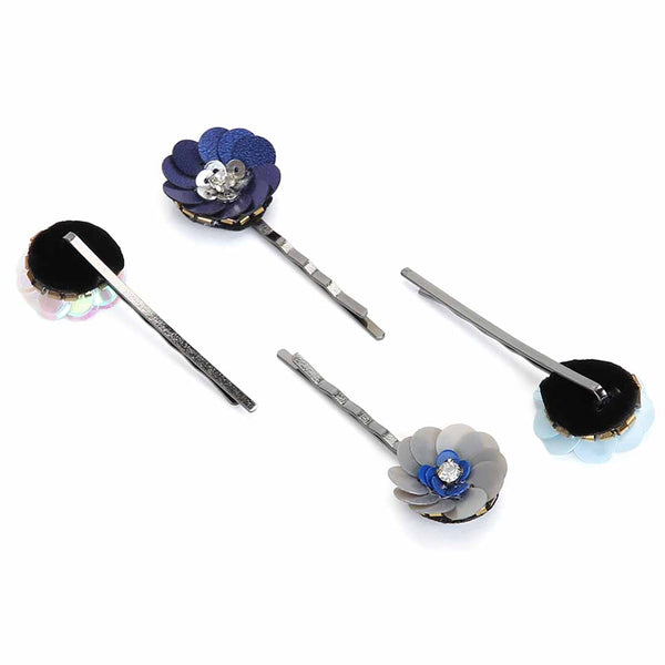 Mystic Blue Floral Pins- Set of 4