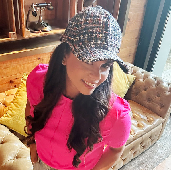 HDC x Emily in Paris Deep Blue Tweed Baseball Cap