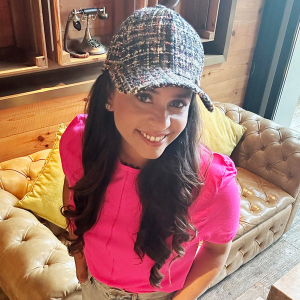 HDC x Emily in Paris Deep Blue Tweed Baseball Cap