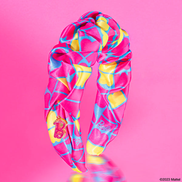 Barbie Satin Ruffle Hair Band - Pink, Blue & Yellow