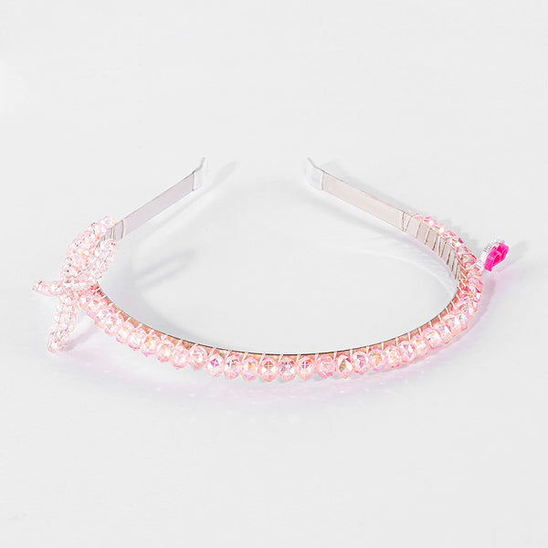 Barbie Crystal Bow Hair Band with Barbie Charm - Light Pink