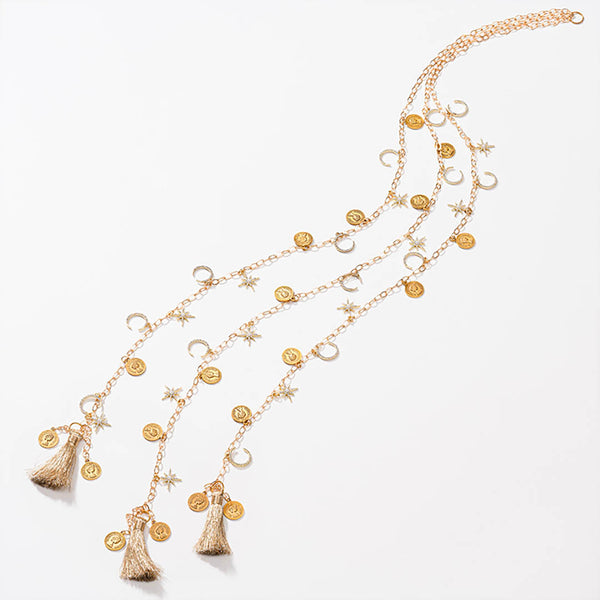 Sitara Crystal Tassels - Parandi - Gold