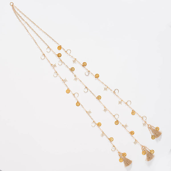 Sitara Crystal Tassels - Parandi - Gold