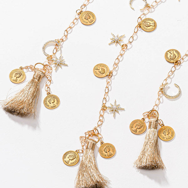 Sitara Crystal Tassels - Parandi - Gold