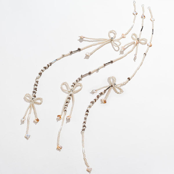 Diva Drapes Crystal & Pearl Tassels - Parandi - White