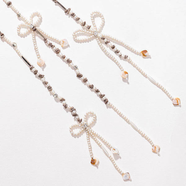 Diva Drapes Crystal & Pearl Tassels - Parandi - White