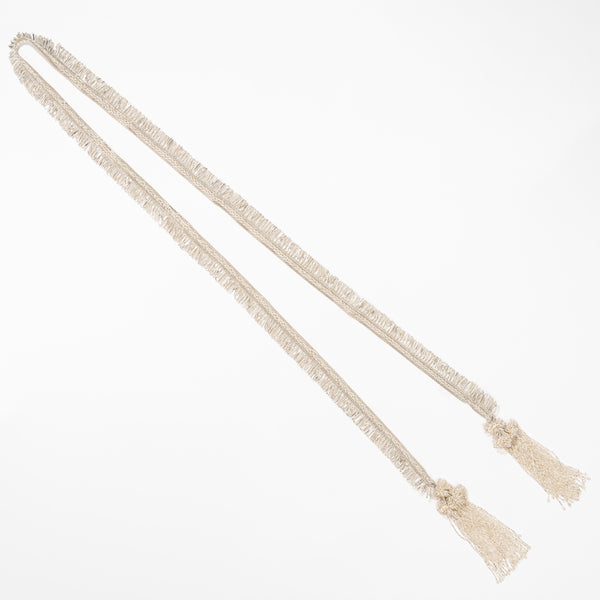 Metallic silver bridal parandi with cascading tassels - catches light beautifully for wedding hair