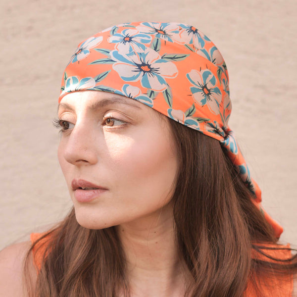 Blossom Bandana Scarf - Orange