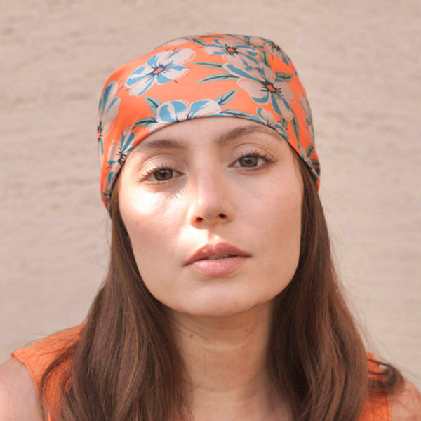 Blossom Bandana Scarf - Orange