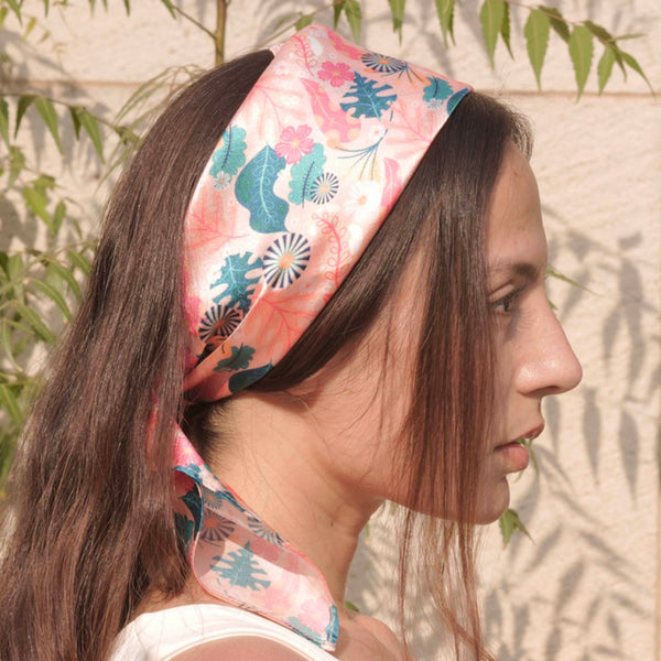 Abstract Bandana Scarf - Peach