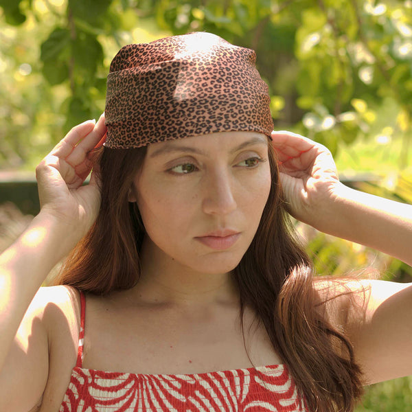 Lea Noir Bandana Scarf - Brown