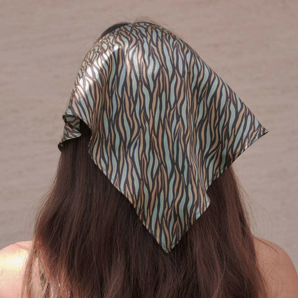 Zebra Patterned Headscarf - Green
