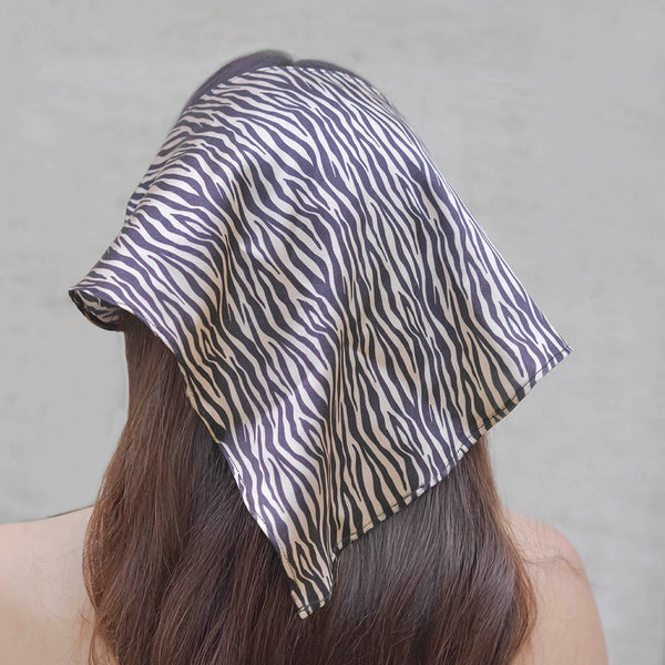 Zebra Patterned Headscarf - Brown