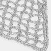 Boho silver crochet headscarf with subtle detail - perfect for beach days and summer styling