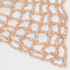 Boho crochet headscarf in warm muted gold - perfect for beach days and summer styling