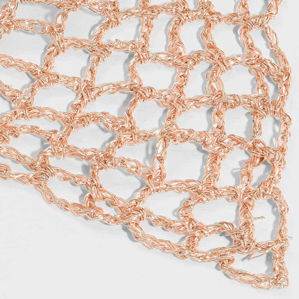 Boho crochet headscarf in warm muted gold - perfect for beach days and summer styling