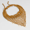 Bohemian Crochet Headscarf with Shell Charms - Brown -Small