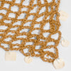 Bohemian Crochet Headscarf with Shell Charms - Brown -Small