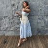 Warm off-white crochet accessory for denims, whites, and summer prints - headscarf or crochet belt
