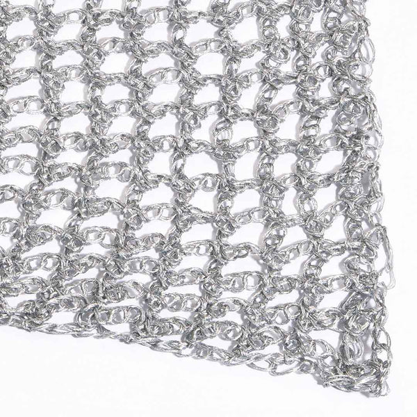 Bohemian Crochet Headscarf - Silver - Medium