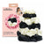 Black & White Silk Satin Scrunchies- Set of 6