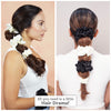 Black & White Silk Satin Scrunchies- Set of 6