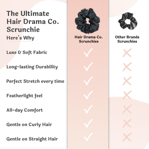 Neutral Silk Satin Scrunchies- Set of 6