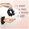 Black Silk Satin Scrunchies- Set of 6
