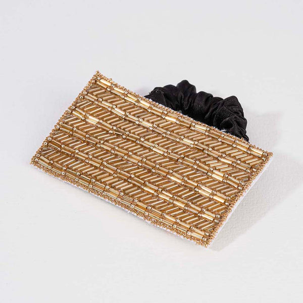 Embellished Ponytail Holder - Gold