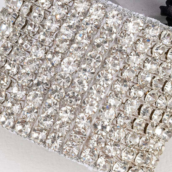 Embellished Crystal Ponytail Holder - Silver