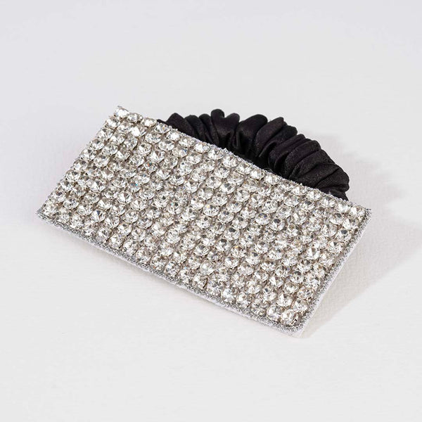 Embellished Crystal Ponytail Holder - Silver