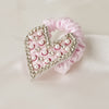 Embellished Heart Ponytail Holder - Light Pink