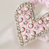 Embellished Heart Ponytail Holder - Light Pink